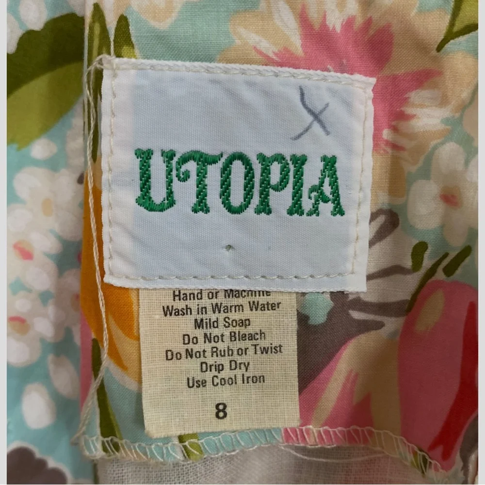 Vintage 60s Multicolor Floral Appliqué Maxi Dress Small - Picture 6 of 7